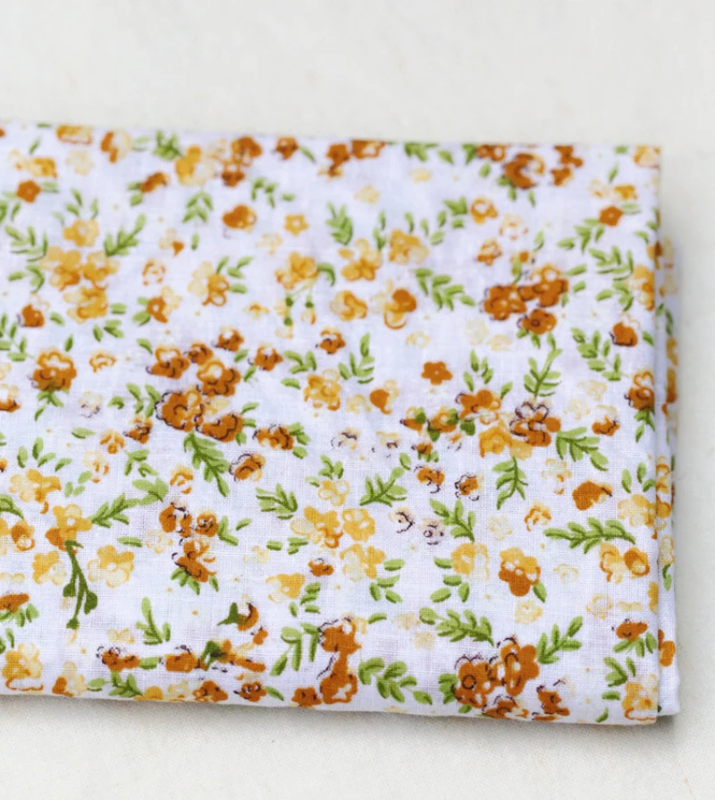 7pieces/lot Orange mixed design flower pattern 25cmx25cm cotton fabric patchwork bundle fabrics cloth sewing DIY | Дом и сад