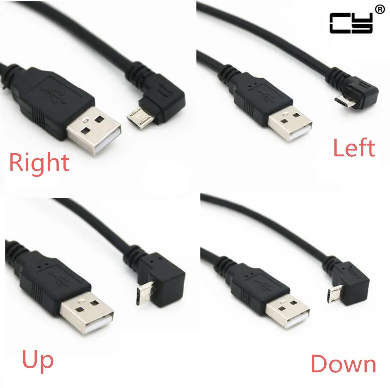 Вверх и вниз влево вправо Угловой 90 градусов USB Micro папа к данных зарядный кабель 25