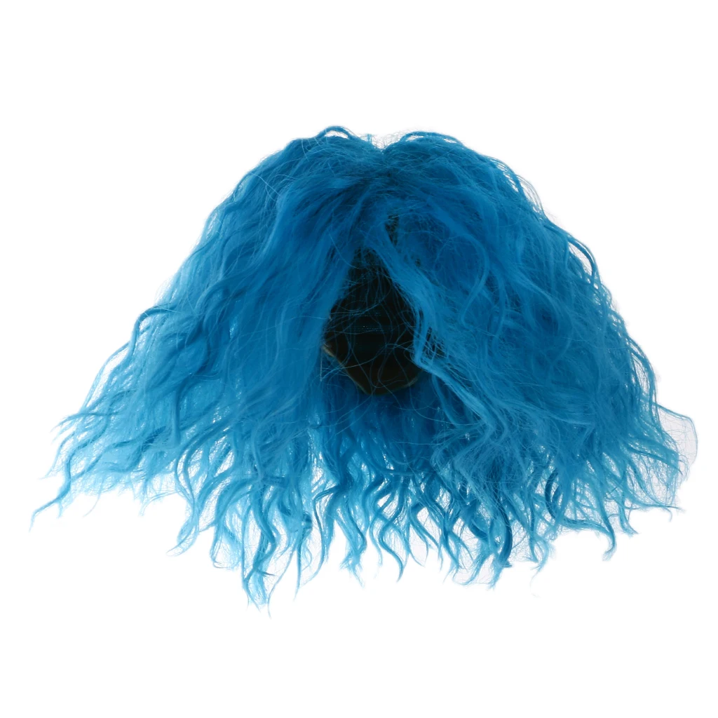 Blue Новые поступления сладкий полный кукла парик кудрявые волосы 27-28 см для 1/6 куклы блайз разноцветные куклы парики кирпичные куклы аксессуары - Цвет: Blue