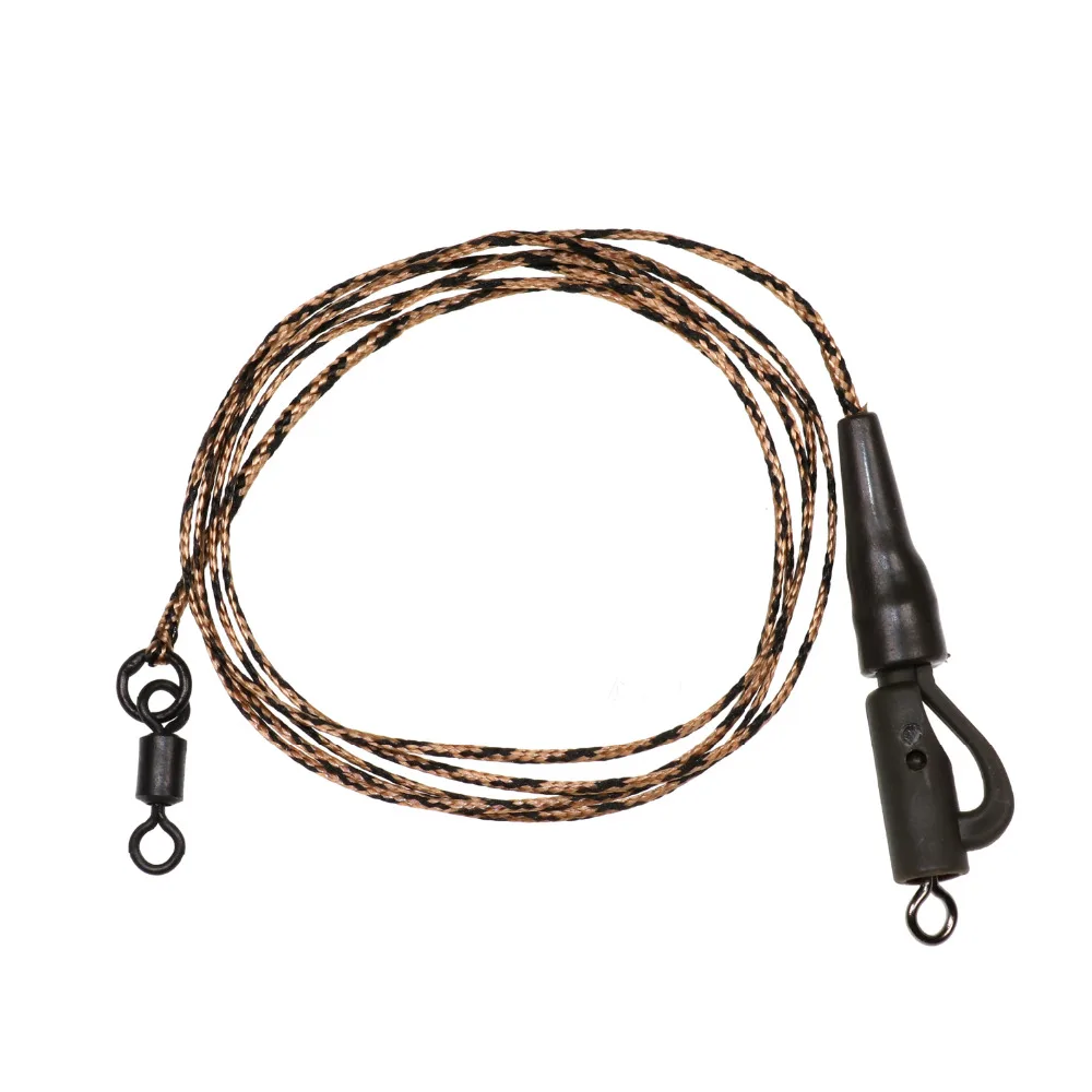 Bimoo 1 шт. 45LB готовые Карп Рыбалка Лидер Rig Line Combi Rig Safty клип вертолет Rig бег Rig полые и привести Core
