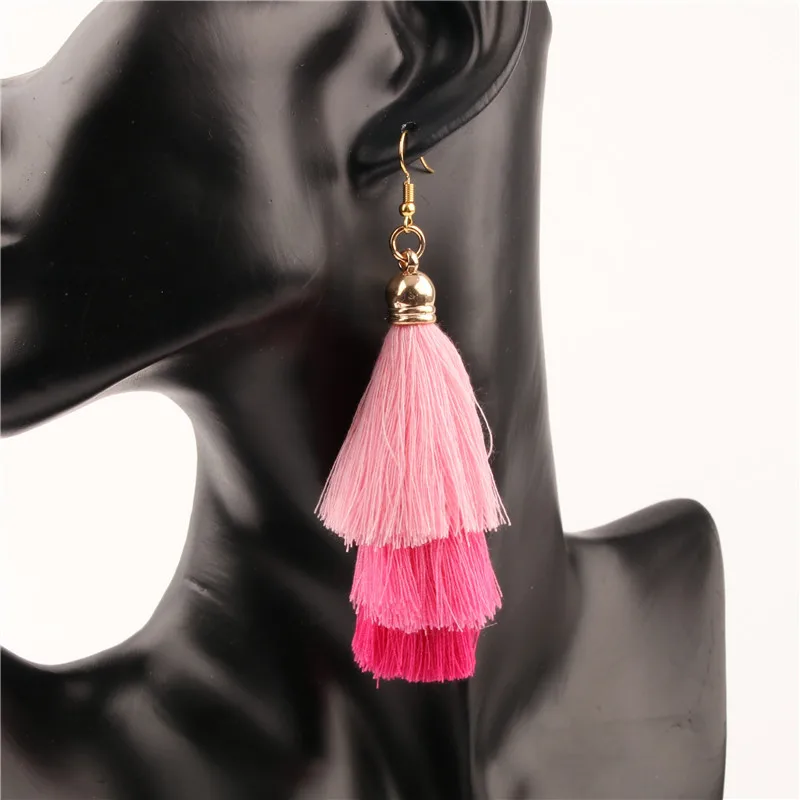 1 пара лучшие женские с бахромой дешевые массивные Серьги-кисточки Goof качество