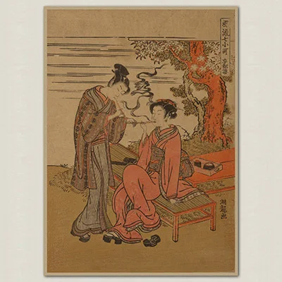 Японский стиль Ukiyoe B/крафт бумага/плакат для бара/Ретро плакат/декоративная