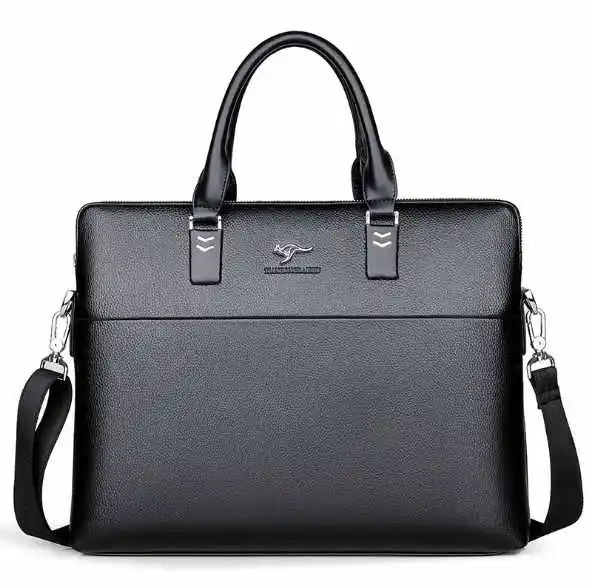 black TIANHONGDAISHU мужской повседневный портфель, деловые кожаные сумки через плечо, сумка для компьютера, ноутбука, мужские дорожные сумки, сумки - Цвет: black