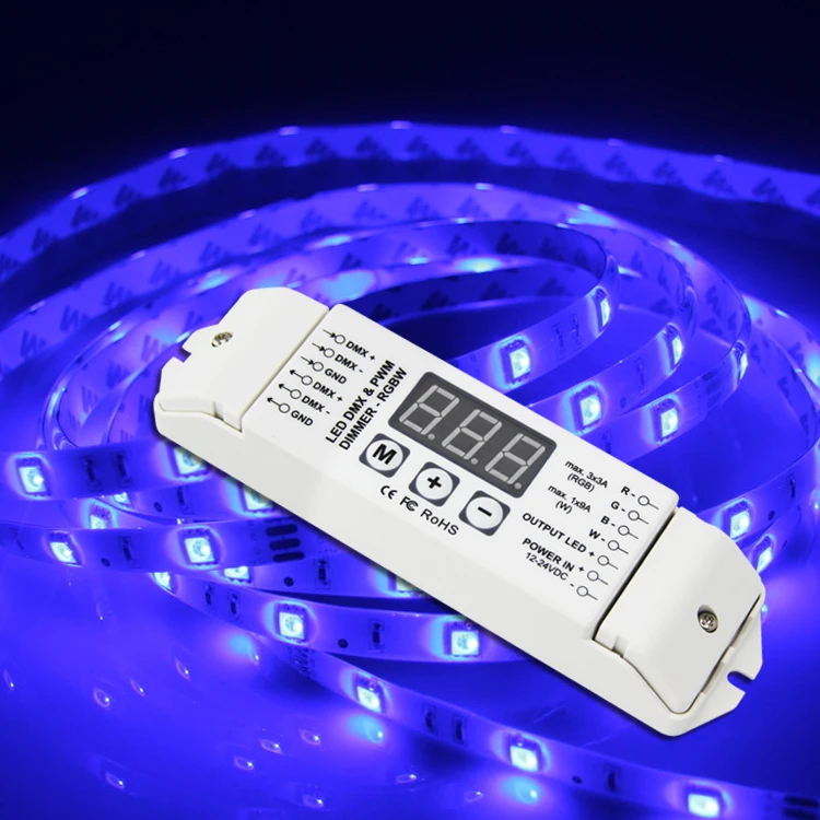 BC 834 DC12V 24V DMX LED декодер 4CH выход DMX512 1990 диммер контроллер экран дисплей для SMD 5050 RGBW