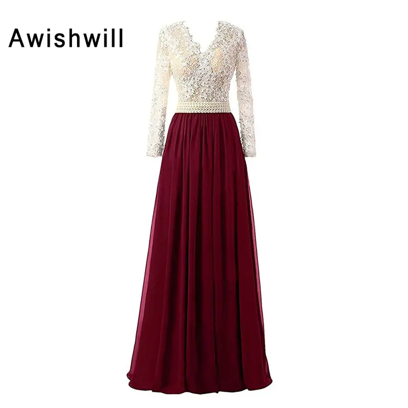 Женское длинное вечернее платье шифоновое кружевное официальное до пола с