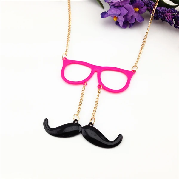 Универсальные стильные красные очки черная маска с фальшивыми усами ожерелье |