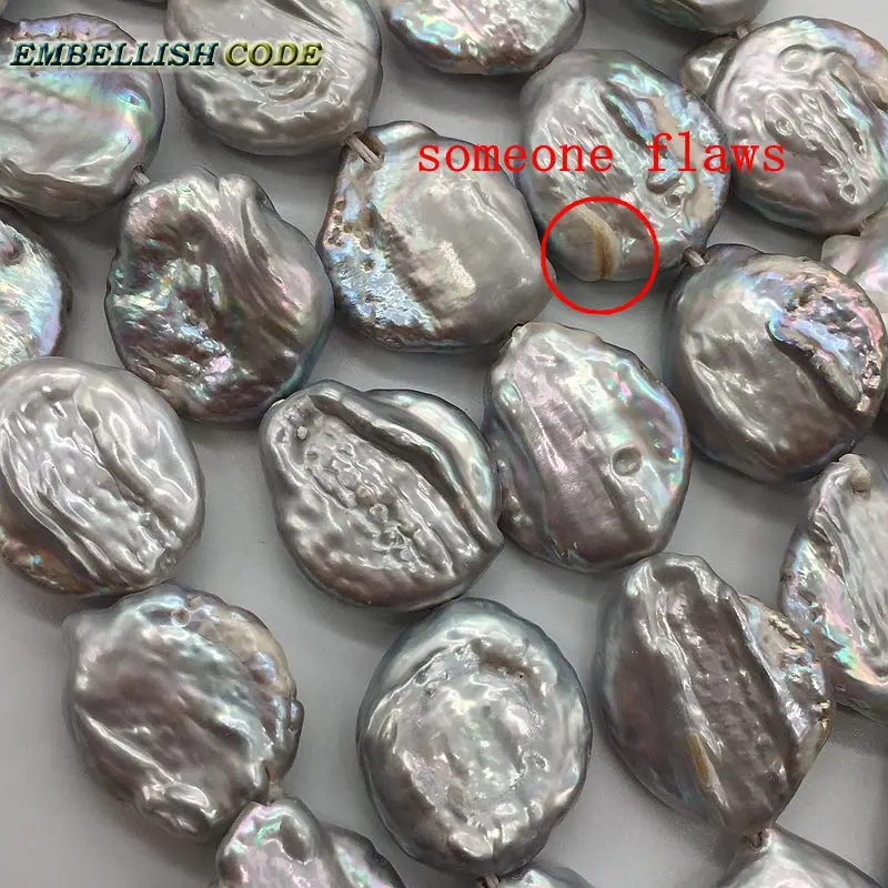 Барочный жемчужный чокер массивное ожерелье браслет ювелирный набор серый цвет