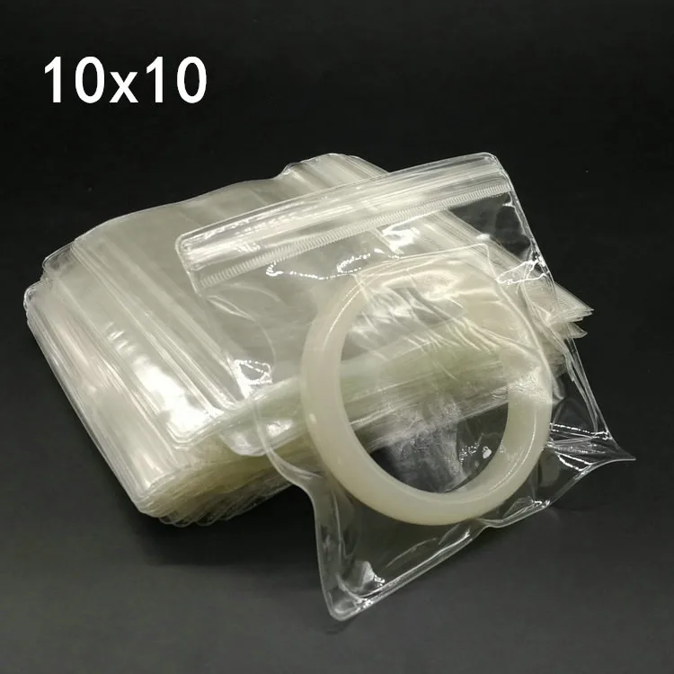 

Wholesale 100pcs/lot Thick White Clear Plastic PVC Ziplock Packaging Bag Jewelry Necklace Bracelet Oxidation Proof Storage Bags