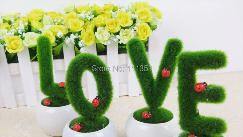 Искусственная трава 9*7 6 шт. буквы алфавита искусственный цветок декоративное