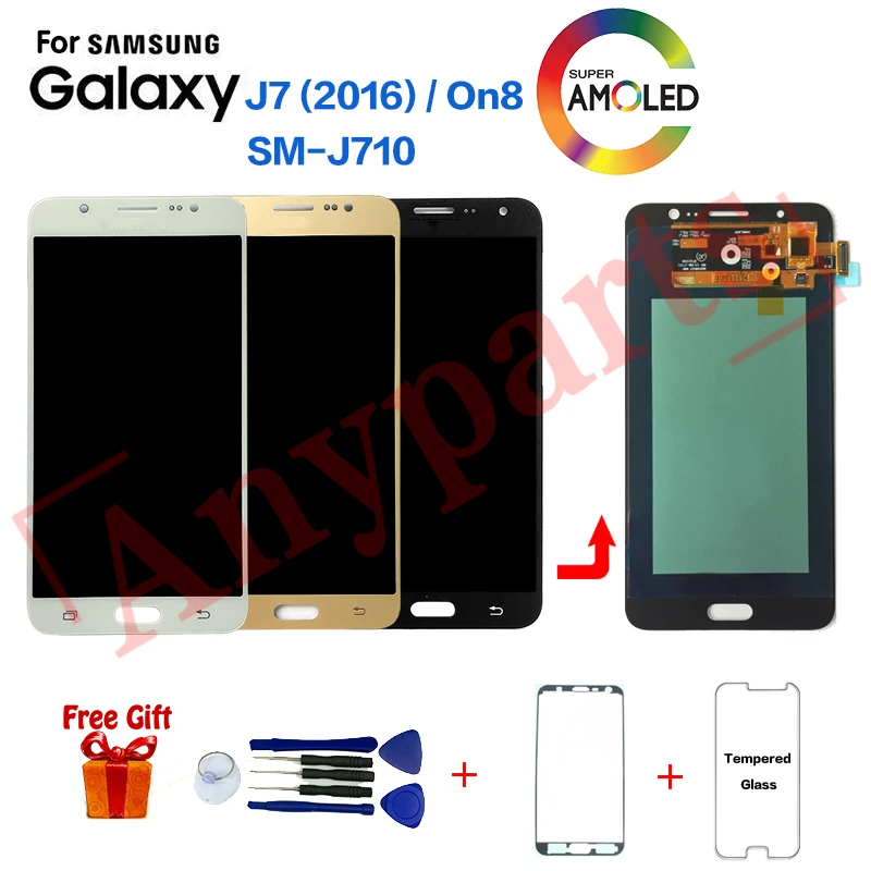 ЖК дисплей для SAMSUNG Galaxy J7 2016 J710 J710F модуль экрана Samsung SM J710FZ J710K сменный экран|Экраны