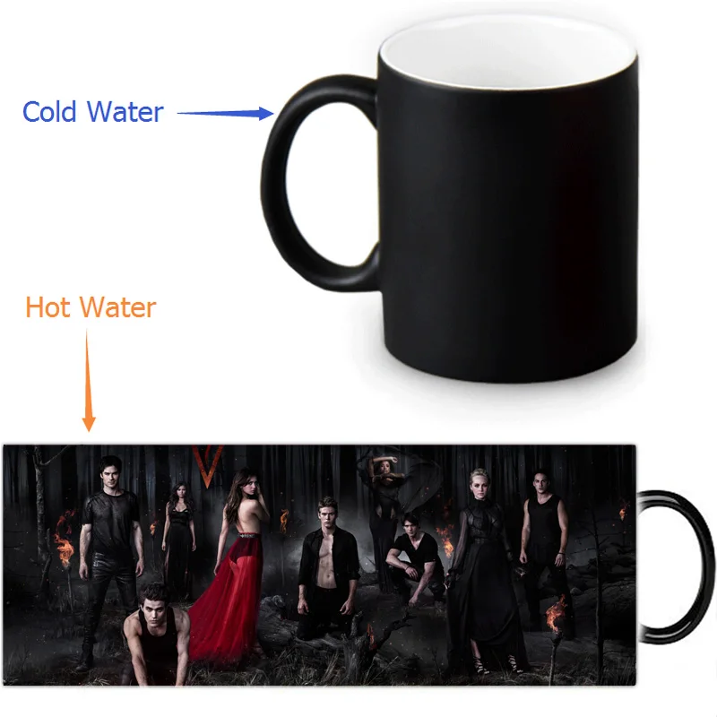 Чайные кружки &quotДневники Вампира&quot кружка на заказ Женская необычная меняющая