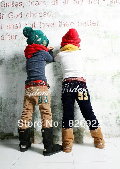 5pcs / lot Wholesale Fashion Boy Girl Spring Autumn Kids Korea Cotton Trousers Letter Digital Casual pants 53 | Мать и ребенок