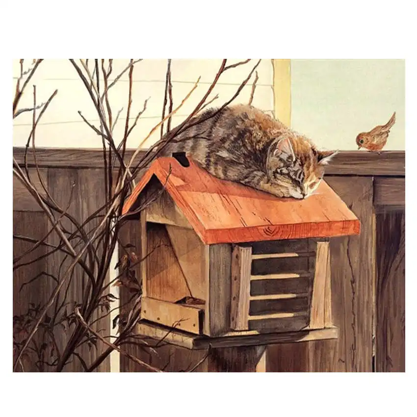 animal painting 19 Милая собака, картина, настенные картины по номерам, сделай сам, лошадь, масло, животное, рисунок по номерам для гостиной, олень, домашний декор, кошка, искусство - Цвет: animal painting 19
