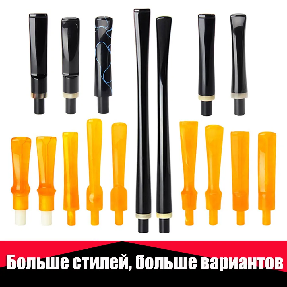 Ru-muxiang-boquilla de tubo de tabaco, vástago recto/doblado/largo/sillín, compatible con filtros de 9 mm y 3mm para be0111-be0137 de Pipa de fumar