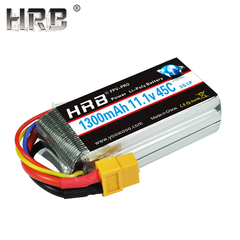 HRB 11,1 V Lipo батарея 1300mah 1500mah 1800mah 3S 45C 65C 50C 90C XT60 T Deans женские части для радиоуправляемый самолет, Квадрокоптер внедорожников