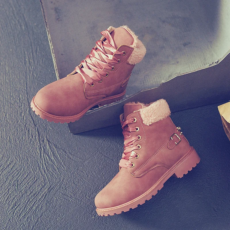 Сапоги Aleafalling женские с круглым носком повседневные однотонные ботильоны на