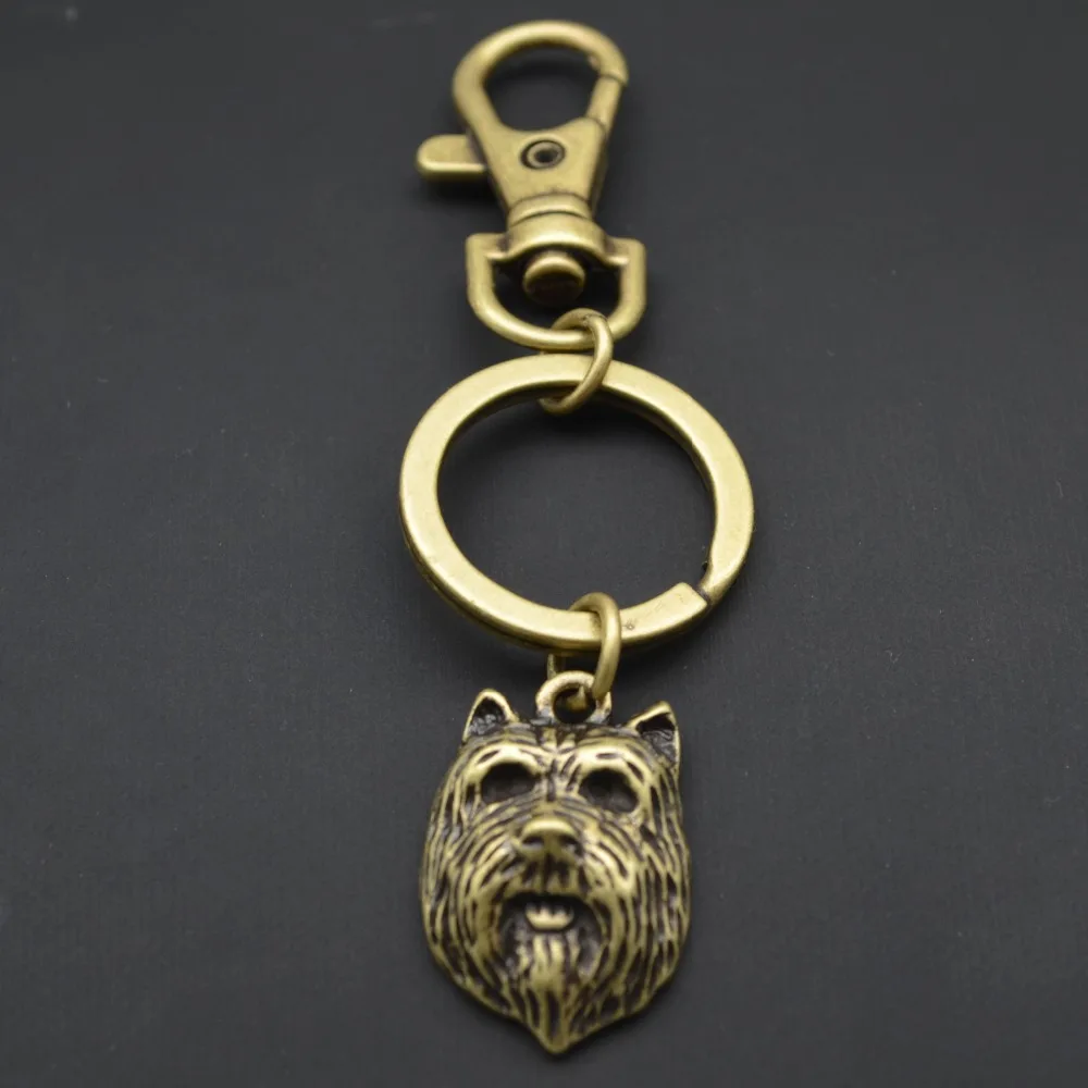Модный винтажный 3d-брелок с милым собакой-терьером брелок для ключей мужчин и