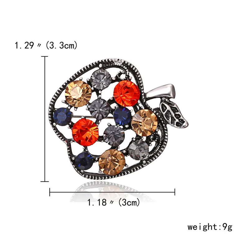 Женская летняя брошь в виде яблока с фруктами|brooches for women|apple broochbroches luxury |