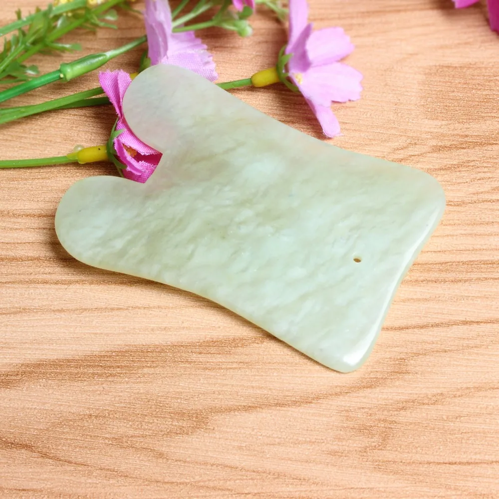 2 шт Jade Stone Guasha массажный инструмент для здоровья Jade Gua Sha Массажная доска для лица против морщин традиционные китайские акупунктурные точки