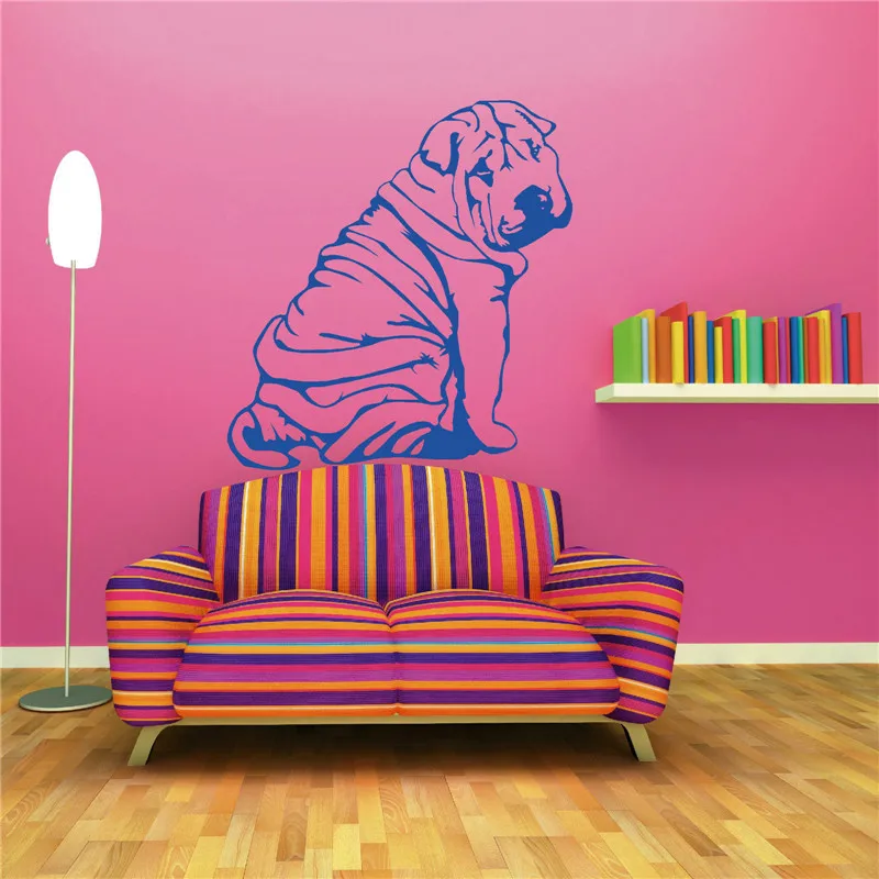 G401 SHAR-PEI виниловый wandkunst zimmer стикер aufkleber hunde tiere themen мальчик спальня настенные