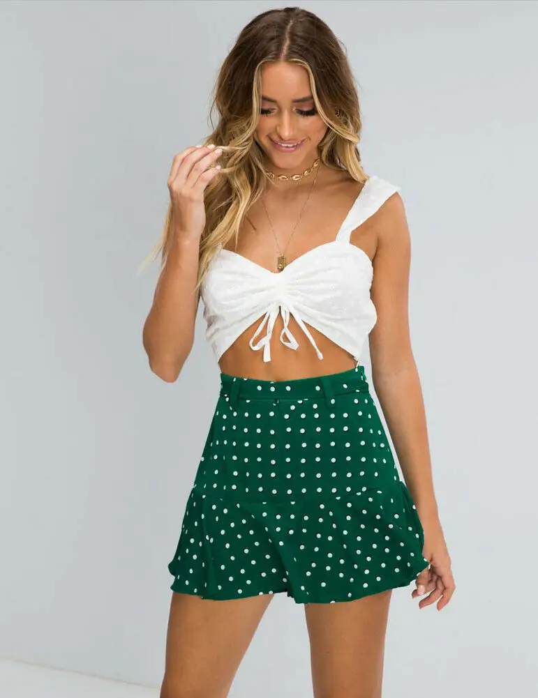 Женская Повседневная юбка шорты Falbala праздничные с высокой талией Лидер продаж