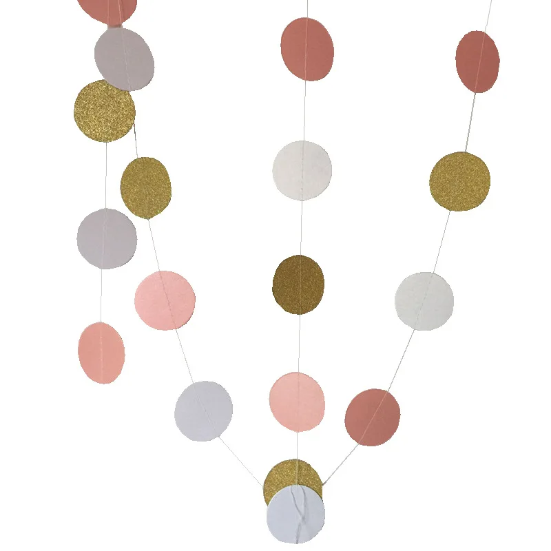 2 м блестящая золотая белая розовая большая круглая гирлянда для свадебных