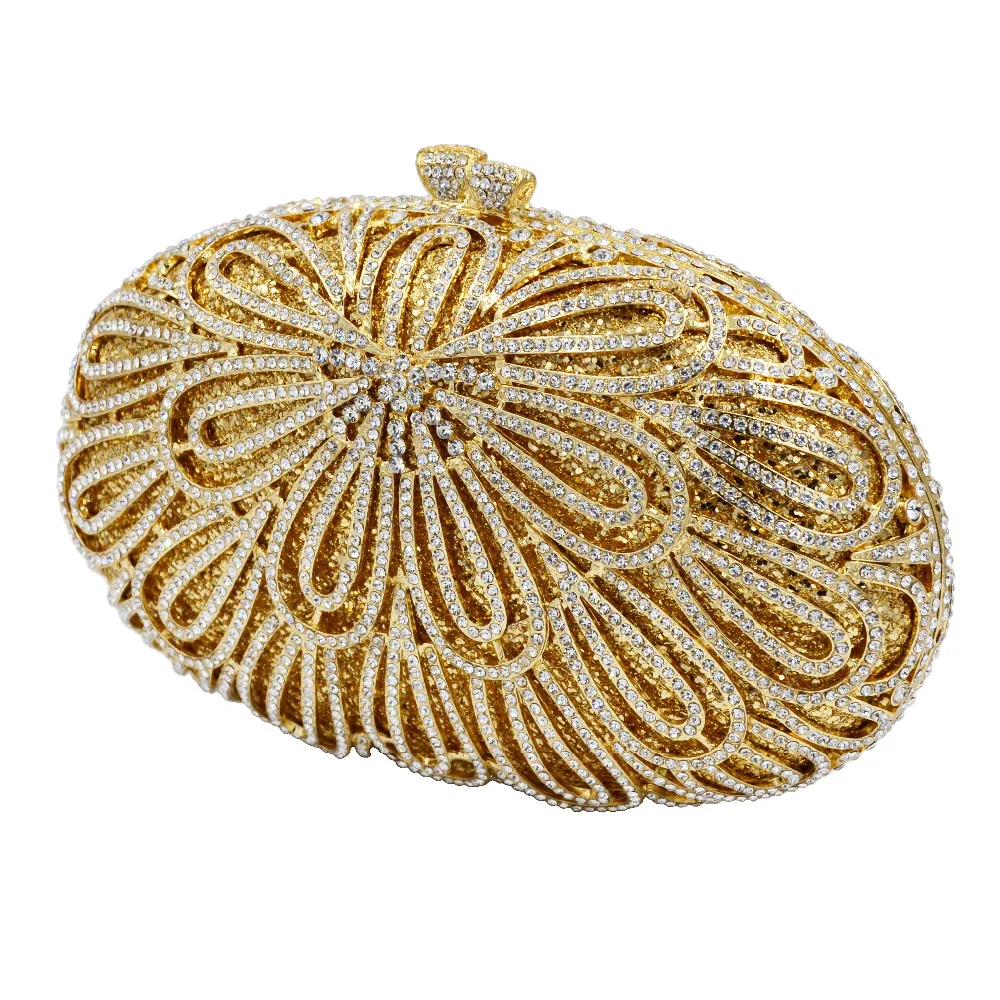 Gold Silver Fashion Deluxe rhinestone Crystal Clutch Purse banquet Bag Women Green Evening bag pochette SC640 | Багаж и сумки