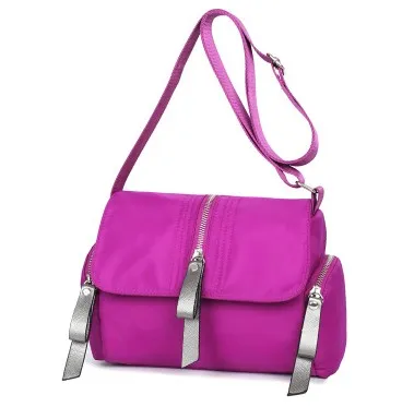 light purple handbag Женская сумка через плечо, легкие сумки, водонепроницаемые холщовые сумки, нейлоновые сумки через плечо, сумки на молнии, повседневная сумка, женская сумка - Цвет: light purple handbag