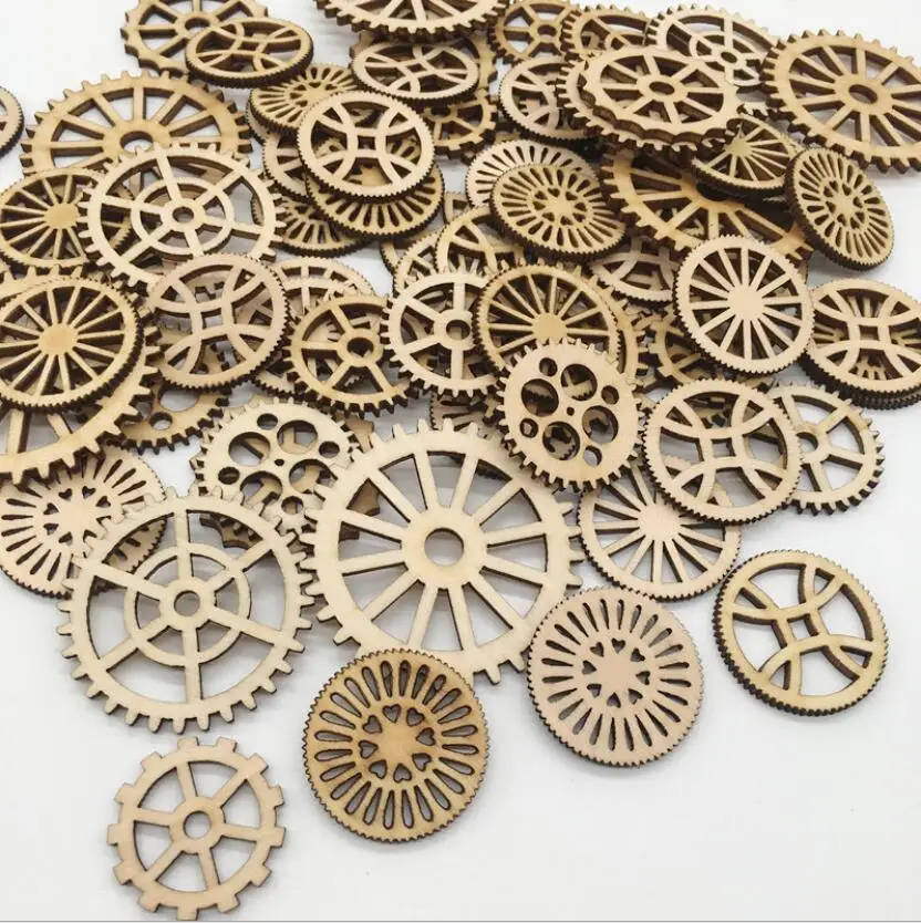 50 смешанных зубчатых деревянных чипсов для семейной фотосъемки Ornamen деревянные аксессуары арт деко DIY ремесла/DIY скрапбук о