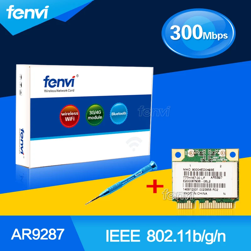 Новый Atheros AR5B97 802.11b/g/n PCI E Половинной Длины Сети AR9287 300 Мбит Беспроводной Wi Fi Мини PCIe