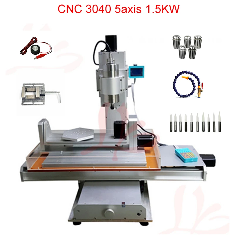 

5-осевой мини-фрезерный станок с ЧПУ, вертикальный гравировальный станок с ЧПУ 3040, кВт, шпиндель с водяным охлаждением без налога для России