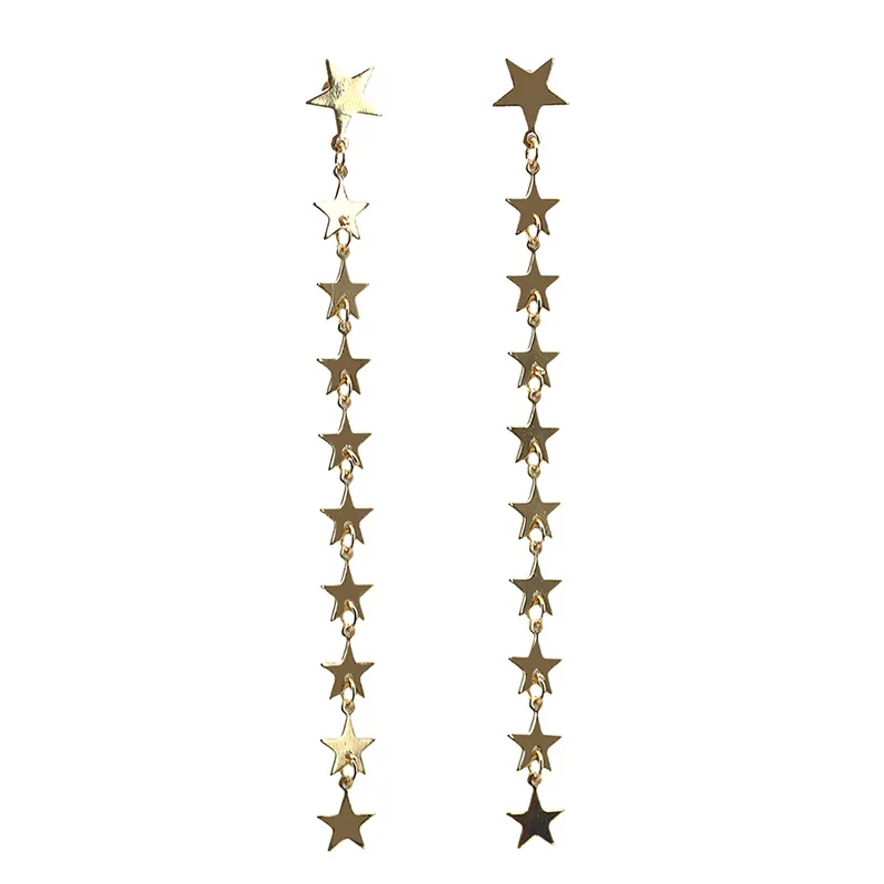 Stars Dangle Earring Female Drop Earrings Jewelry Fashion Style Gold Silver Color Women Earings Bijoux Orecchini Donna | Украшения и