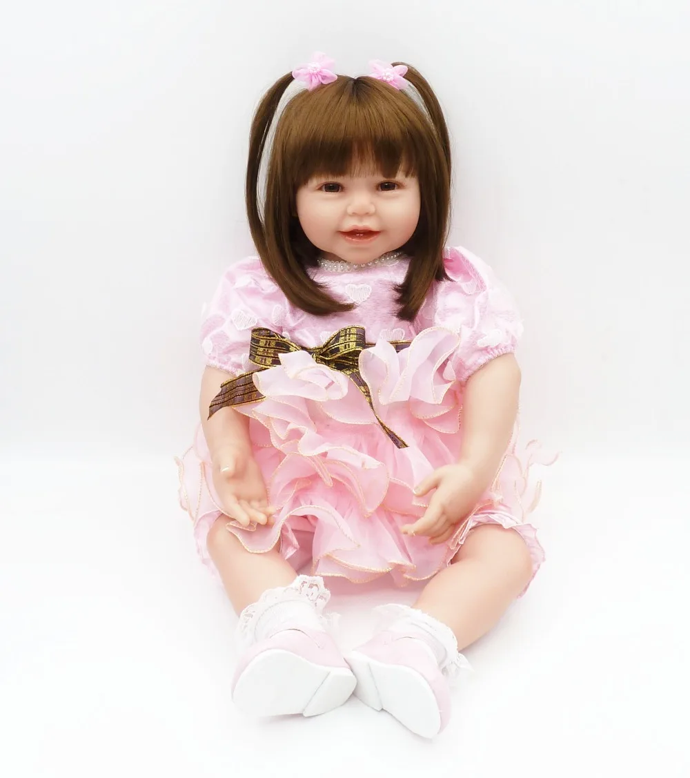 24 &quotHigh-End винилсиликоновых Reborn Baby doll Игрушки для новорожденных девочек младенцев