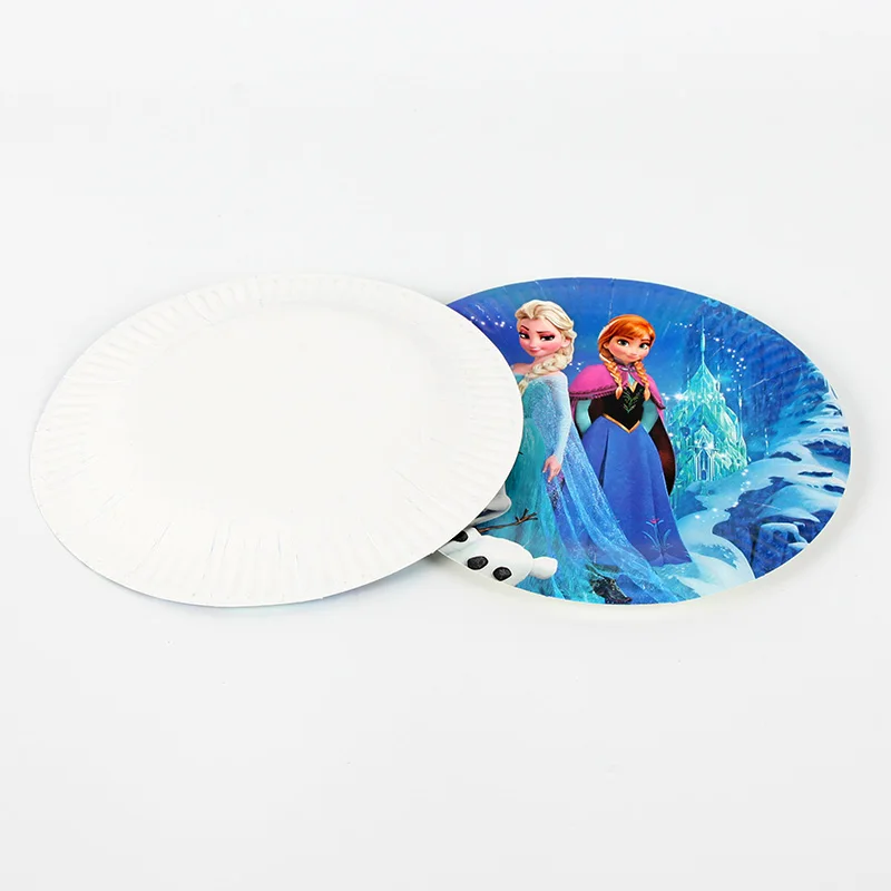 plate 10pcs Frozen Party Anna Snow Baby Birthday Party Decorations Kids Girl Party Supplies Party Decoration Set baby shower - Цвет: plate 10pcs