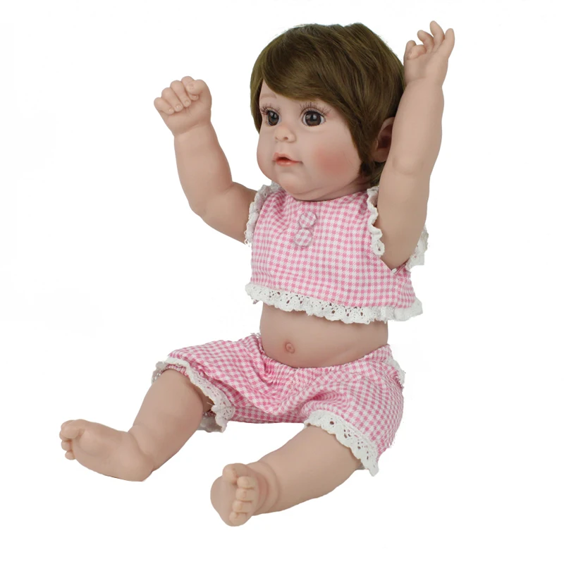 Кукла реборн NPKDOLL розовая виниловая кукла принцесса для девочек 17 дюймов