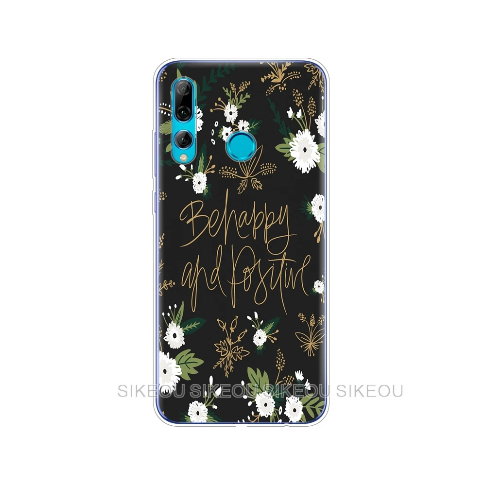 Чехол для Huawei P Smart PLUS 2019 силиконовый мягкий чехол из ТПУ чехол-бампер с цветочным