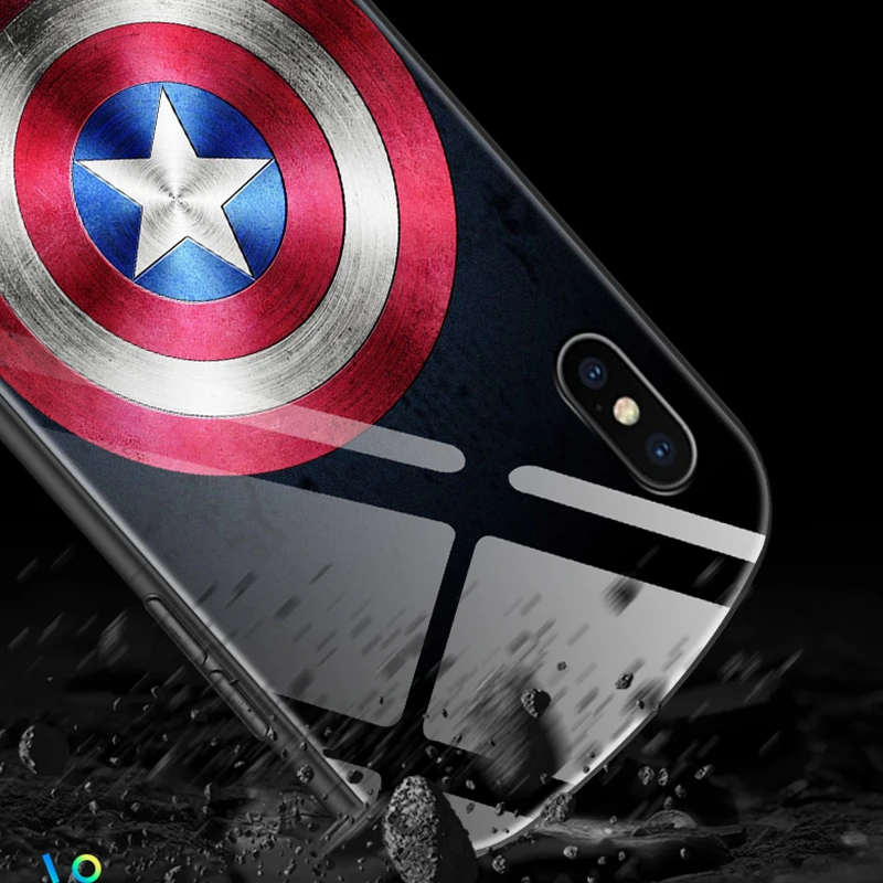 Светящийся стеклянный чехол Мстители Железный человек для телефона iPhone 8 7 6 6s plus