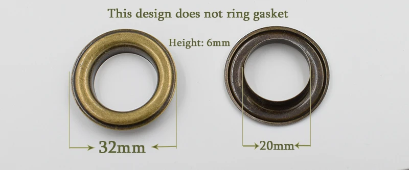 Фото (30 шт./лот) Внутренний диаметр 20 мм Металлические атмосферные люверсы, шкатулка для обуви, отверстия для навесов, ткани, шнурка, люверсов, отв... №3