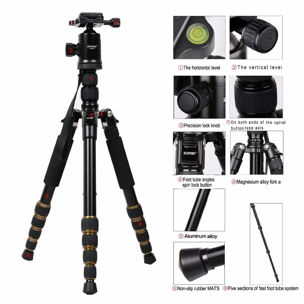 Zomei z699 профессиональная фотосъемка путешествия компактный Алюминий магниевого