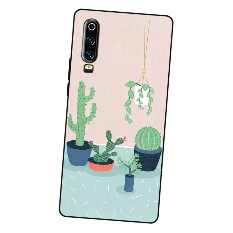 N277 кактус Обои Черный силиконовый чехол для huawei P8 P9 P10 P20 P30 Lite Pro P Smart Plus 2017 2019 |