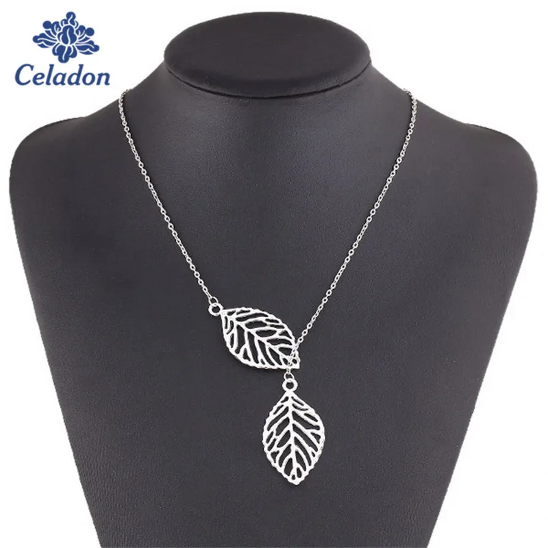 Новинка 2018 винтажное ожерелье с подвеской в виде большого листа цепочка до