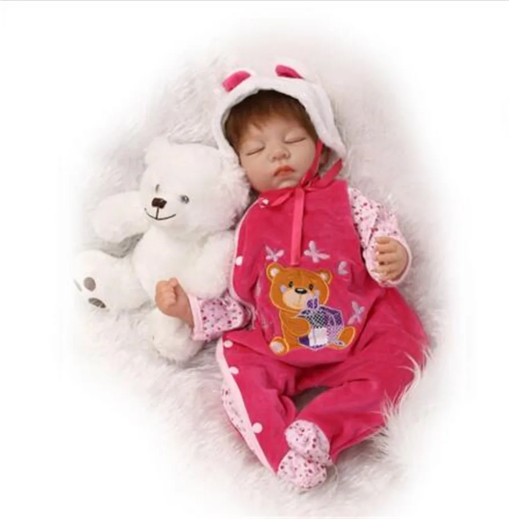 Bebes reborn silicone baby dolls 22 &quot55 см настоящая кукла для новорожденных с виниловым животом