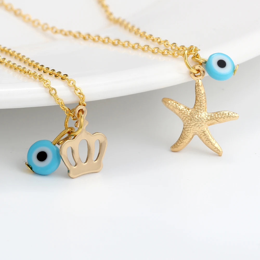 Ожерелье MEIBEADS 1 шт. модное медное ожерелье в виде короны морской звезды для женщин