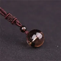 citrine Черный обсидиан Радужный глаз шарик натуральный камень ожерелье Подвеска 16 мм передача Lucky Rock кристалл ювелирные изделия веревка для женщин и мужчин - Окраска металла: citrine