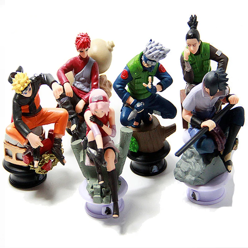 6 шт./лот Наруто 8 см Шахматная Фигурка новая модель Sasuke Ninja игрушка|model toy|action figuretoy