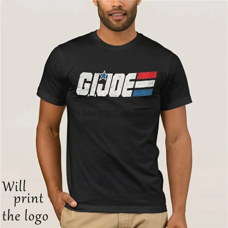 Лидер продаж новинка 2017 Мужская модная футболка с логотипом GI Joe steel черная 30
