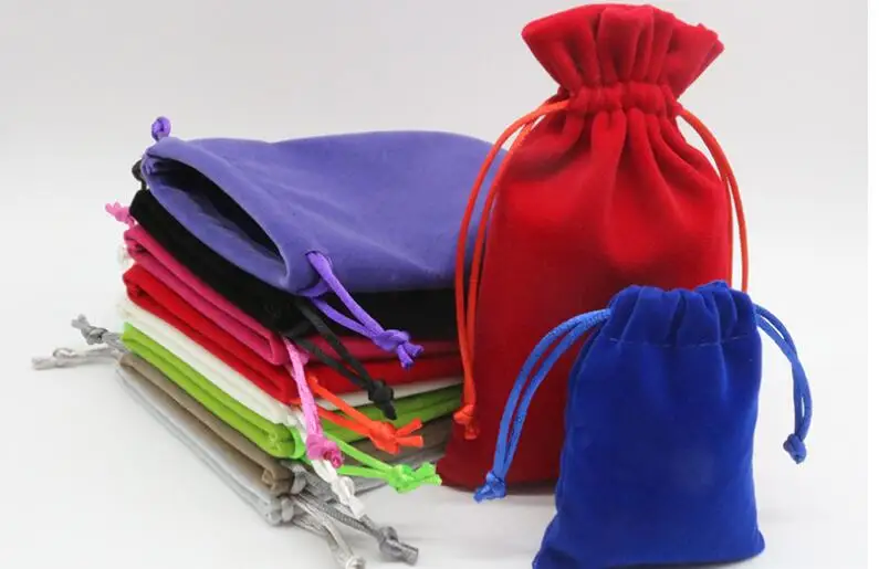 1000 шт. 7x9 см бархат drawstring сумка/мешок ювелирных изделий Рождество/свадебный
