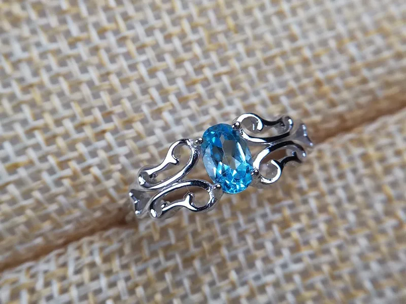 KJJEAXCMY boutique jewelry 925 Pure Silver Embedded Palace Butterfly Style Natural Topaz Ring Living Character | Украшения и