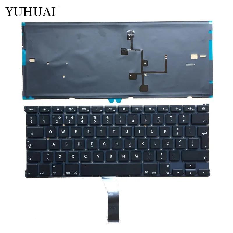 Новая португальская клавиатура для Macbook Air 13 &quotA1466 A1369 с подсветкой Клавиатура