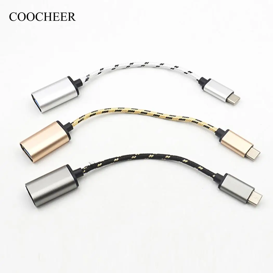 Кабель-переходник для передачи данных Женский конвертер C нейлон типа 3 1 USB OTG Weave |